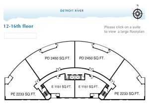 12th through 16th Floor Plan at Portofino